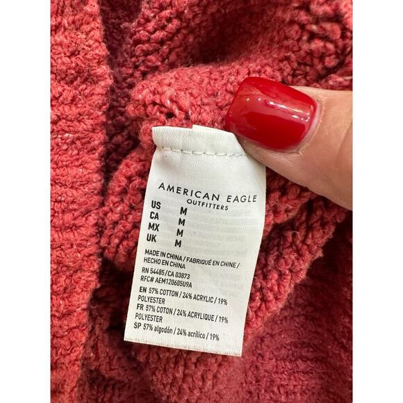 American Eagle Outfitters Red Henley Pullover Sweater Size Medium - Picture 5 of 7